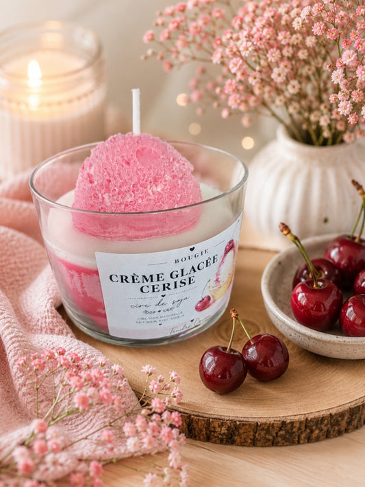 Bougies crème glacée cerise